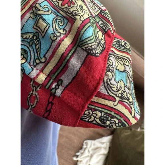 Maeve Anthropologie Whimsy Button Up Shirt Women Sz 6 Red All Over Print Motif - Picture 7 of 9